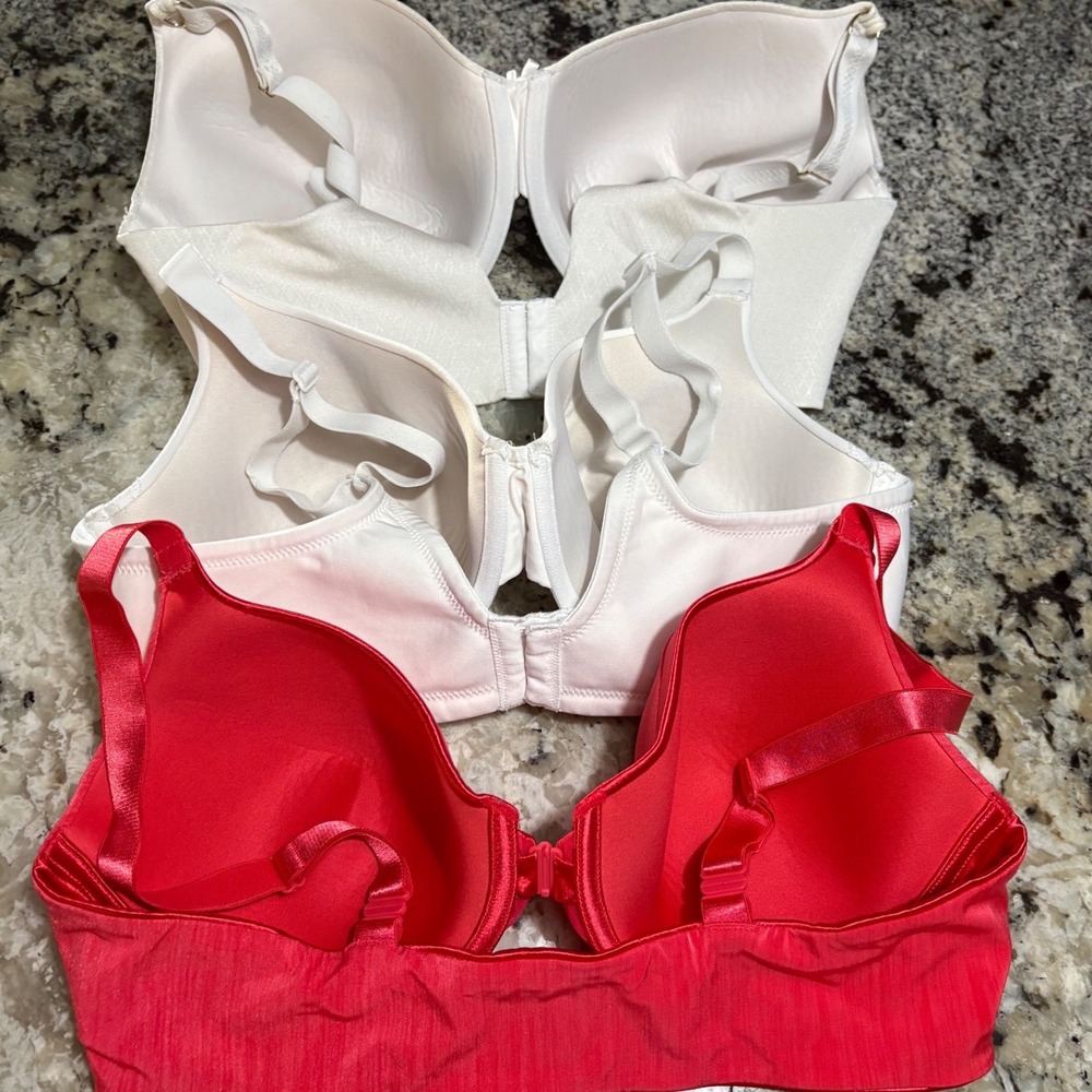 Vanity Fair Bras Lot Women 40DD Red White Underwire Full Coverage 3pk - Picture 2 of 5